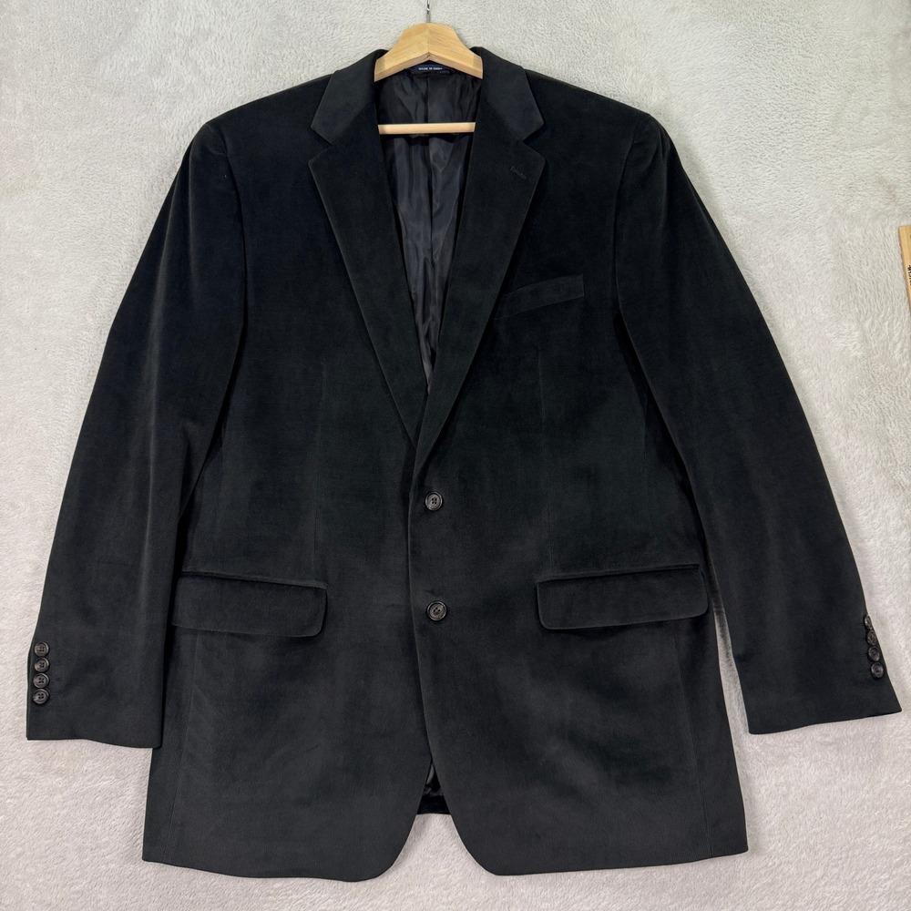 NEW Ralph Lauren Mens 44L Black Corduroy Blazer‎ Sport Coat Jacket Casual Preppy